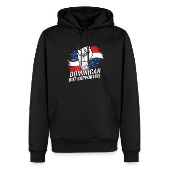 Pas dominicain mais favorable à la République dominicaine - Sweat à capuche Premium bio Homme - noir - Devant - Nico (187cm)