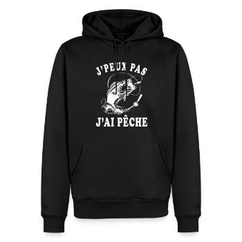 J'peux pas j'ai pêche - Sweat à capuche Premium bio Homme - noir - Devant - Nico (187cm)