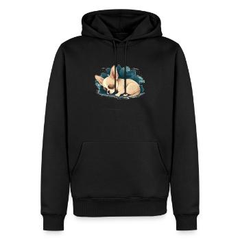 Chihuahua | Schlaf Nacht Pyjama Sonntag Niedlich - Männer Premium Bio Hoodie - Schwarz - Vorne - Nico (187cm)