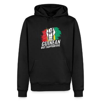 Pas guinéen mais un drapeau de la République de Guinée favorable - Sweat à capuche Premium bio Homme - noir - Devant - Nico (187cm)