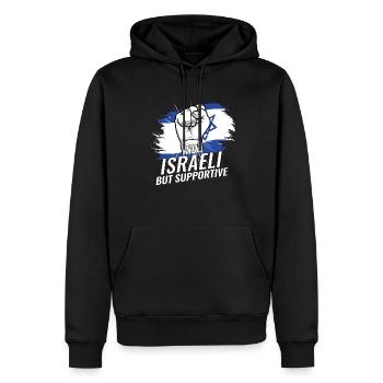 Pas israélien mais un pays de drapeau israélien favorable - Sweat à capuche Premium bio Homme - noir - Devant - Nico (187cm)