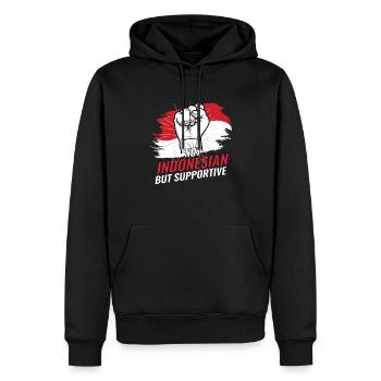 Pas indonésien mais un drapeau indonésien de soutien - Sweat à capuche Premium bio Homme - noir - Devant - Nico (187cm)