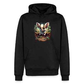 Chihuahua | Jeu Vidéo Amusant Gamer Comic Chien - Sweat à capuche Premium bio Homme - noir - Devant - Nico (187cm)