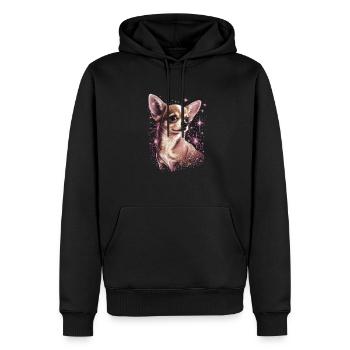 Chihuahua | Pink Jolie Rose Maman Femme ignon - Sweat à capuche Premium bio Homme - noir - Devant - Nico (187cm)