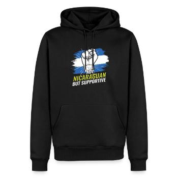 Pas nicaraguayen mais un drapeau du Nicaragua favorable - Sweat à capuche Premium bio Homme - noir - Devant - Nico (187cm)