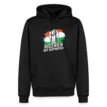 Pas le Nigeria, mais le Niger qui soutient le pays du drapeau du Niger - Sweat à capuche Premium bio Homme - noir - Devant - Nico (187cm)