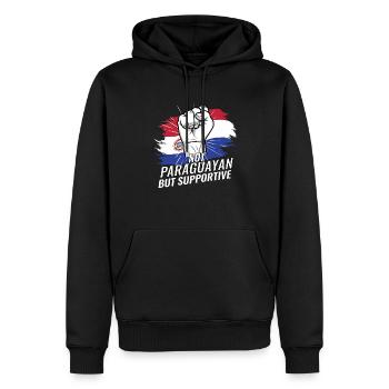 Pas le drapeau paraguayen mais le drapeau du Paraguay - Sweat à capuche Premium bio Homme - noir - Devant - Nico (187cm)