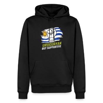 Pas uruguayen mais favorable à l’Uruguay Pays du drapeau - Sweat à capuche Premium bio Homme - noir - Devant - Nico (187cm)