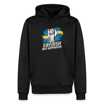 Pas suédois mais favorable à la Suède Pays du drapeau - Sweat à capuche Premium bio Homme - noir - Devant - Nico (187cm)