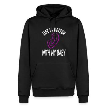 Maman et bébé à bord Fête des mères célèbrent le cadeau - Sweat à capuche Premium bio Homme - noir - Devant - Nico (187cm)
