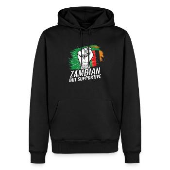 Pas zambien, mais favorable à la Zambie Pays du drapeau - Sweat à capuche Premium bio Homme - noir - Devant - Nico (187cm)