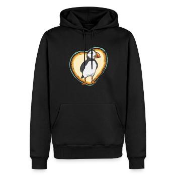puffin, puffin, auks, lunde - Men’s Premium Organic Hoodie - black - Front - Nico (187cm)