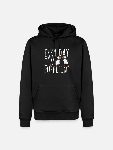 puffin, puffin, auks, lunde - Men’s Premium Organic Hoodie - black