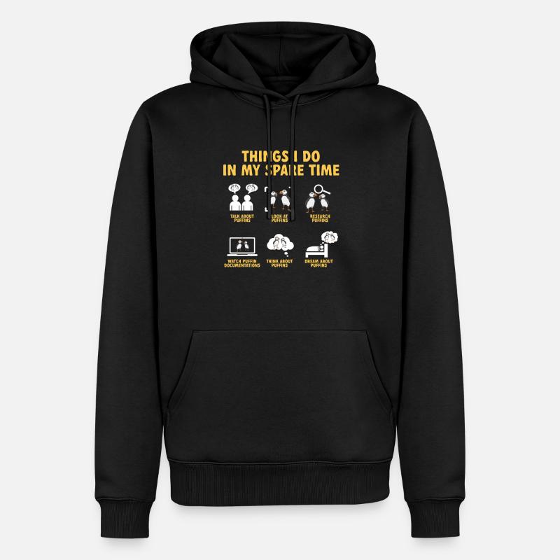 macareux macareux moines oiseaux Lunde - Sweat à capuche Premium bio Homme - noir