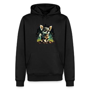 Chihuahua | Jeu Vidéo Amusant Gamer Comic Chien - Sweat à capuche Premium bio Homme - noir - Devant - Nico (187cm)