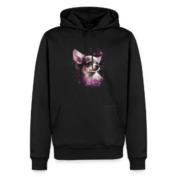 Chihuahua | Pink Jolie Rose Maman Femme ignon - Sweat à capuche Premium bio Homme - noir - Devant - Nico (187cm)