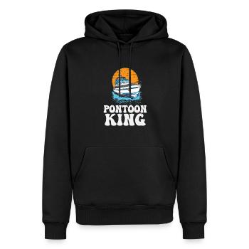 Pontoon King Father's Day Motorboating Pontooning - Männer Premium Bio Hoodie - Schwarz - Vorne - Nico (187cm)