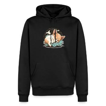 Chihuahua | Schlaf Nacht Pyjama Sonntag Niedlich - Männer Premium Bio Hoodie - Schwarz - Vorne - Nico (187cm)