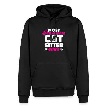Pet Sitting Cat Dog Pet Sitter - Sweat à capuche Premium bio Homme - noir - Devant - Nico (187cm)