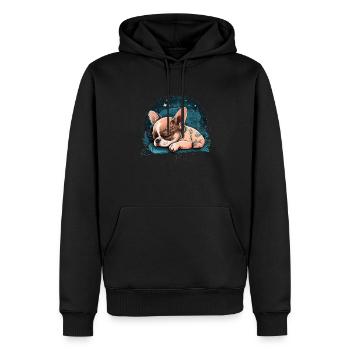 Chihuahua | Schlaf Nacht Pyjama Sonntag Niedlich - Männer Premium Bio Hoodie - Schwarz - Vorne - Nico (187cm)