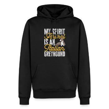 Lévrier italien Greyhound Chiens - Sweat à capuche Premium bio Homme - noir - Devant - Nico (187cm)
