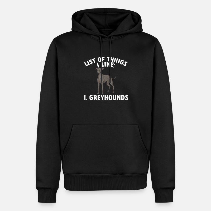 Lévrier italien Greyhound Chiens - Sweat à capuche Premium bio Homme - noir