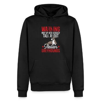 Italienischer Windspiel Windhund Hunde - Männer Premium Bio Hoodie - Schwarz - Vorne - Nico (187cm)