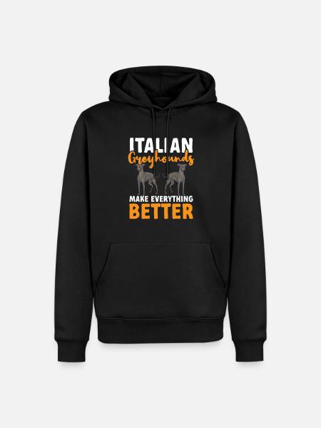 Italian Greyhound Greyhound Dogs - Men’s Premium Organic Hoodie - black