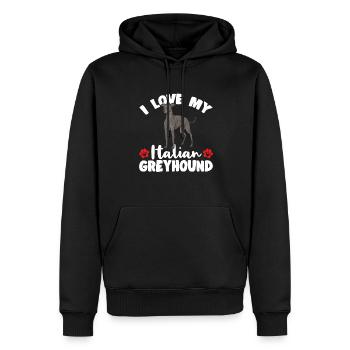 Lévrier italien Greyhound Chiens - Sweat à capuche Premium bio Homme - noir - Devant - Nico (187cm)