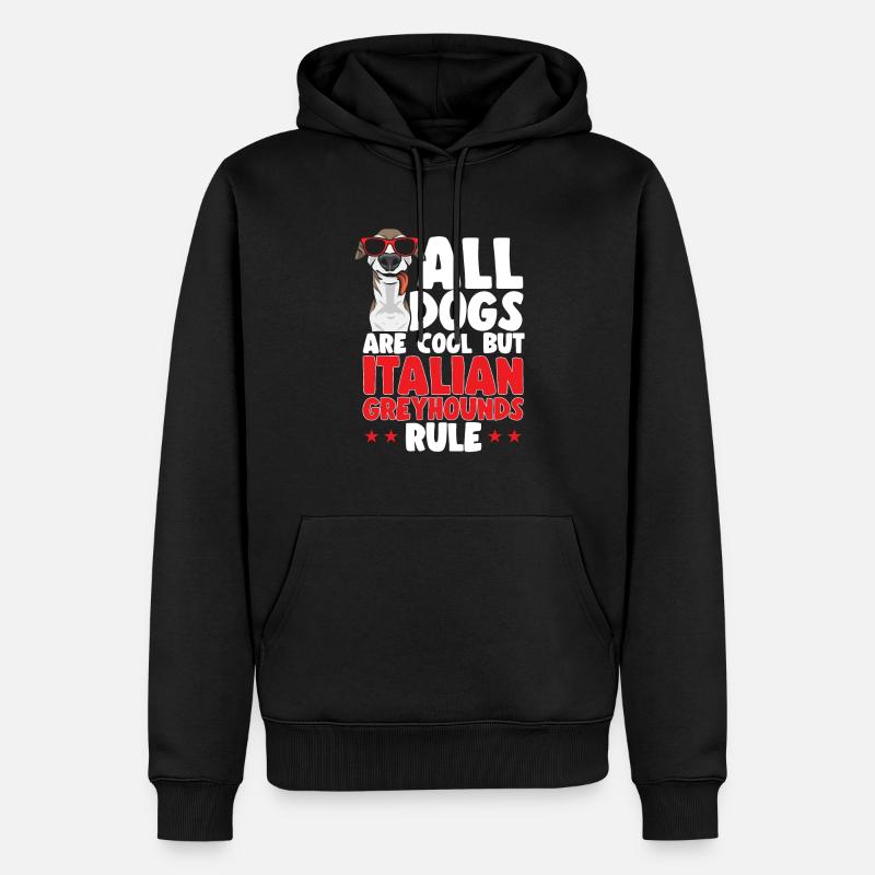 Lévrier italien Greyhound Chiens - Sweat à capuche Premium bio Homme - noir