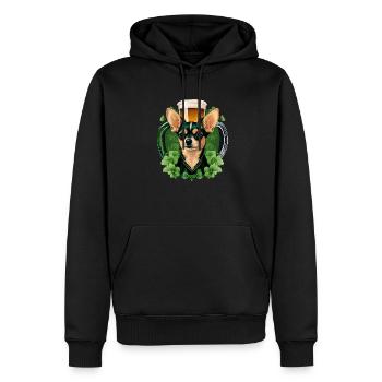 Chihuahua | St. Saint Patricks Day Bier Kleeblatt - Männer Premium Bio Hoodie - Schwarz - Vorne - Nico (187cm)