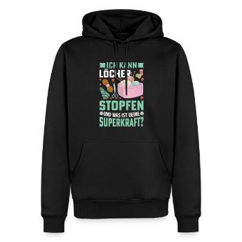 Löcher stopfen Nähen Geschenkidee - Männer Premium Bio Hoodie - Schwarz - Vorne - Nico (187cm)