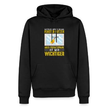 Fenster putzen Privatsphäre lustig - Männer Premium Bio Hoodie - Schwarz - Vorne - Nico (187cm)