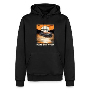 Pontoon Queen Motorboating Boat Parade Motor Boat - Men’s Premium Organic Hoodie - black - Front - Nico (187cm)