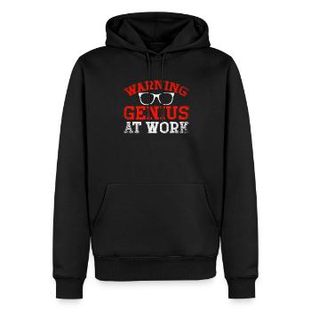 Génie de l’avertissement au travail - Sweat à capuche Premium bio Homme - noir - Devant - Nico (187cm)