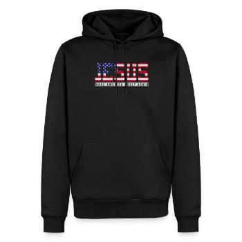 Jésus rend l’Amérique pieuse, à nouveau la foi - Sweat à capuche Premium bio Homme - noir - Devant - Nico (187cm)
