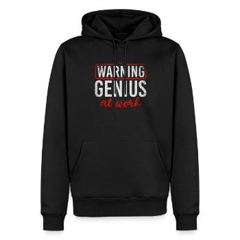 Génie de l’avertissement au travail - Sweat à capuche Premium bio Homme - noir - Devant - Nico (187cm)