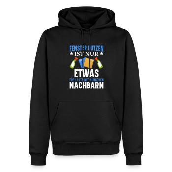 Fenster putzen ist etwas für Leute... - Männer Premium Bio Hoodie - Schwarz - Vorne - Nico (187cm)
