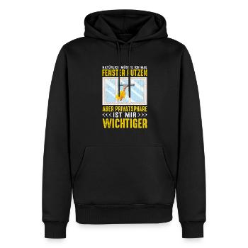 Fenster putzen Privatsphäre Haushalt - Männer Premium Bio Hoodie - Schwarz - Vorne - Nico (187cm)