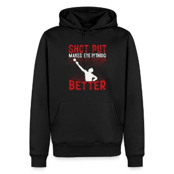 Kugelstoßen Werfen Leichtathletik - Männer Premium Bio Hoodie - Schwarz - Vorne - Nico (187cm)