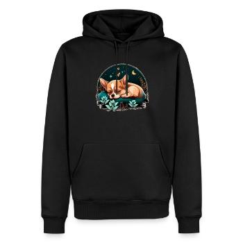 Chihuahua | Schlaf Nacht Pyjama Sonntag Niedlich - Männer Premium Bio Hoodie - Schwarz - Vorne - Nico (187cm)