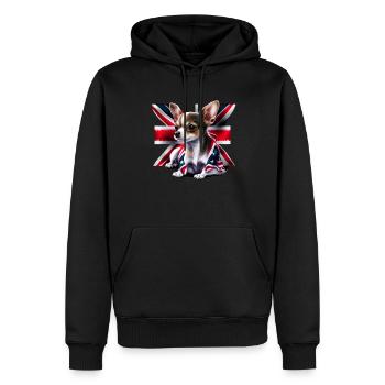 Chihuahua - Großbritannien England Flagge Farben - Männer Premium Bio Hoodie - Schwarz - Vorne - Nico (187cm)