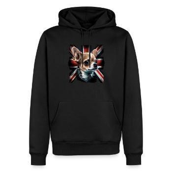 Chihuahua - Großbritannien England Flagge Farben - Männer Premium Bio Hoodie - Schwarz - Vorne - Nico (187cm)