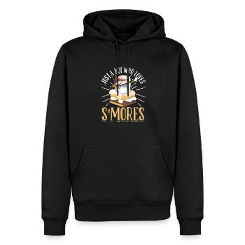 Just A Boy Who Loves Smores Men Dabbing Marshmallo - Männer Premium Bio Hoodie - Schwarz - Vorne - Nico (187cm)