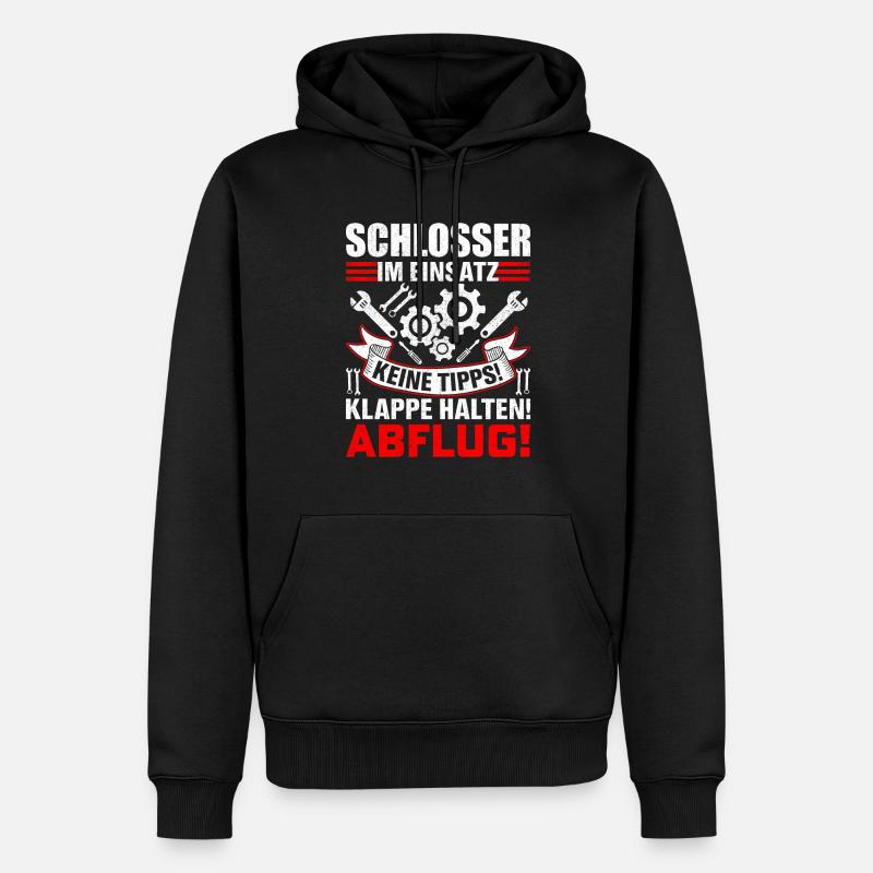 Schlosser im Einsatz Geschenkidee - Männer Premium Bio Hoodie - Schwarz
