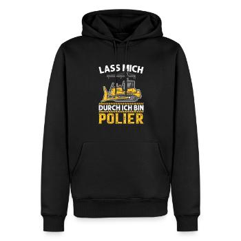 Lass mich durch ich bin Polier Geschenkidee - Männer Premium Bio Hoodie - Schwarz - Vorne - Nico (187cm)