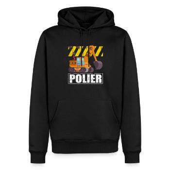 Polier Geschenkidee Baustelle - Männer Premium Bio Hoodie - Schwarz - Vorne - Nico (187cm)