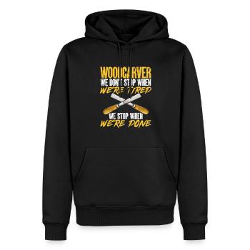Holzbearbeitung Schnitzerei Schreiner - Männer Premium Bio Hoodie - Schwarz - Vorne - Nico (187cm)