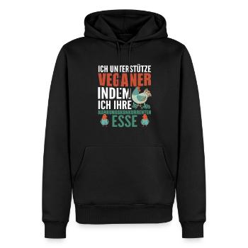 Veganer Vegetarierer Essen - Männer Premium Bio Hoodie - Schwarz - Vorne - Nico (187cm)