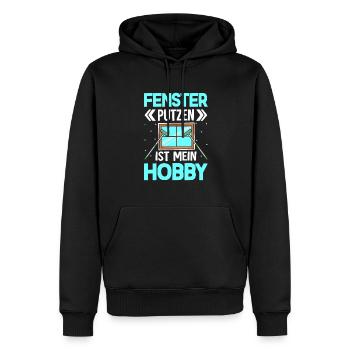 Fenster putzen ist mein Hobby - Männer Premium Bio Hoodie - Schwarz - Vorne - Nico (187cm)